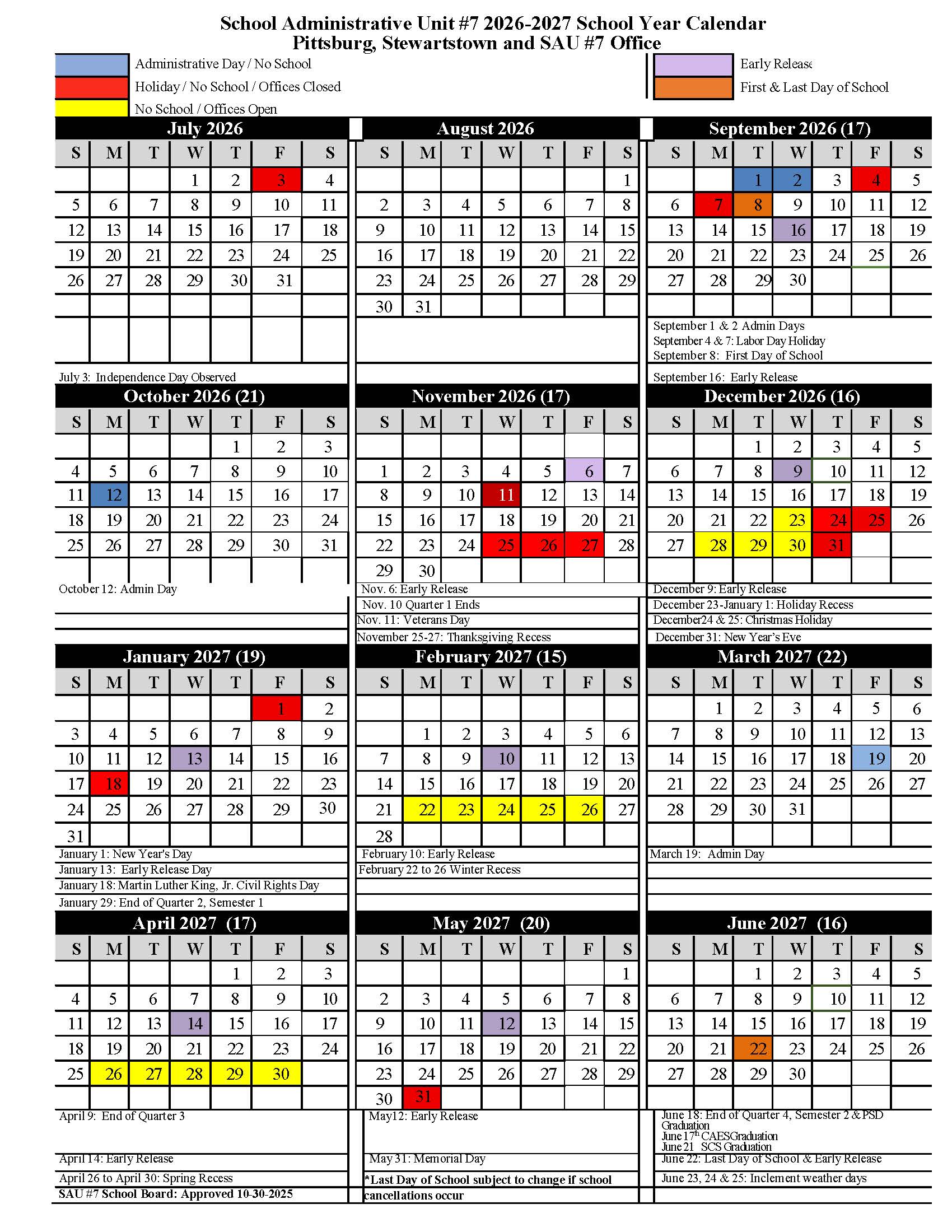 26/27 Calendar